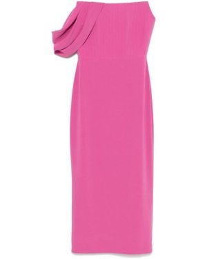 Alex Perry Crepe Corset Midi Dress - Pink