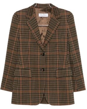 Max Mara Check-Pattern Blazer - Brown