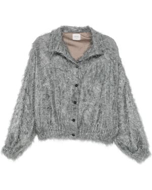 Alysi Strukturierte Jacke Mit Knopfleiste - Grau