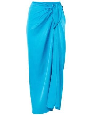 Silk95five High-Waisted Midi Skirt - Blue