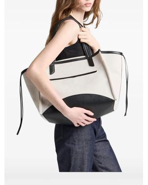 JW Anderson Loafer Leather-Trim Shoulder Bag - Blue