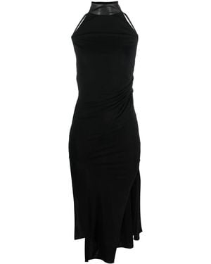 Helmut Lang Halterneck Asymmetric Midi Dress - Black