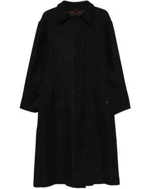 Ma+ Abrigo Con Botones - Negro