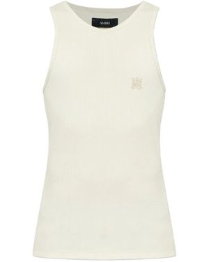 Amiri Ribbed Sleeveless Top - Natural