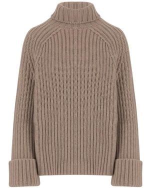 Malo Gerippter Rollkragenpullover - Braun