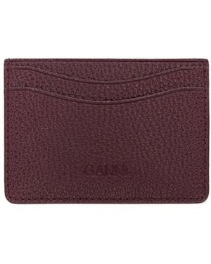 Ganni Bou Logo-Plaque Cardholder - Purple