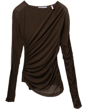 Helmut Lang ドレープ トップ - ブラック