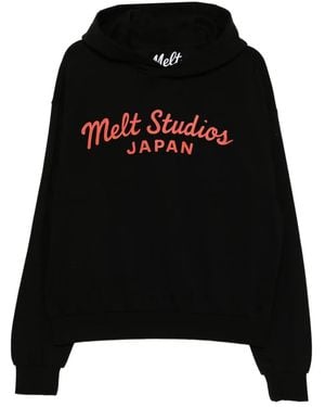 Melt Logo-Printed Hoodie - Black