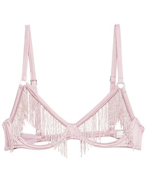 Fleur du Mal Fringe Ouvert ブラ - ピンク