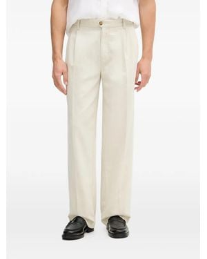 GANT Pleated-Front Relaxed Fit Pants - White