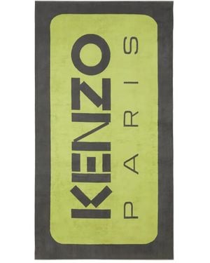 KENZO Label Rectangle Beach Towel - Green