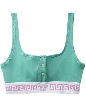 Versace Ribbed Cotton Bralette - Green