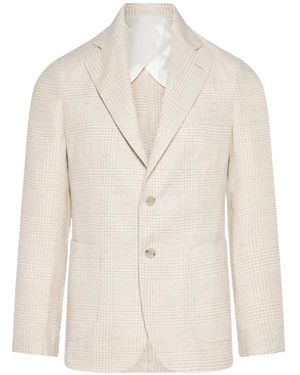 Barba Napoli Check Blazer - White