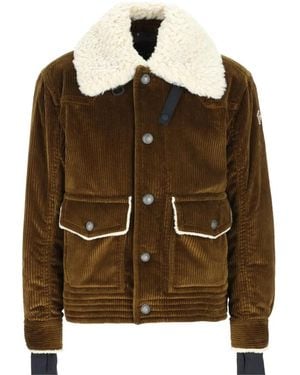 Moncler Givrand Shearling-Trim Corduroy Bomber Jacket - Brown