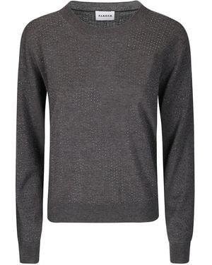 P.A.R.O.S.H. Rhinestone-Embellished Wool Sweater - Gray
