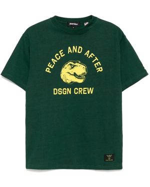 PEACE AND AFTER Logo-Print T-Shirt - Green