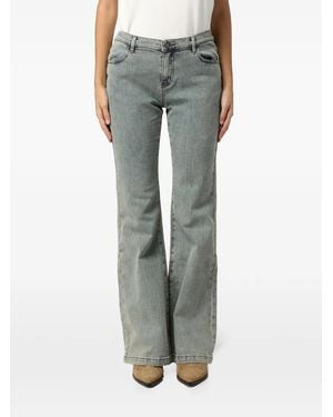 ELEH Acid-Wash Flared Jeans - Grey