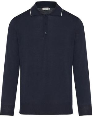 Canali Long Sleeve Polo Shirt - ブルー