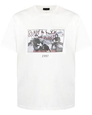 Throwback. Fishing-Print Cotton T-Shirt - White