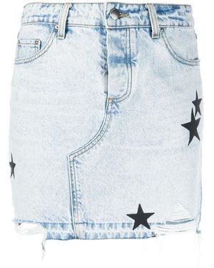 Amiri Star Patch Denim Skirt - Blue