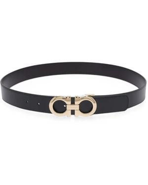 Ferragamo Reversible And Adjustable Gancini Belt - White