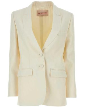 Valentino Garavani Toile Iconographe Single-Breasted Blazer - Natural