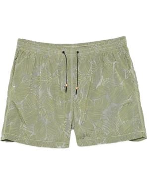 Rrd Leaf-Print Drawstring Shorts - Green