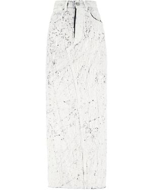 MM6 by Maison Margiela Coated-Finish Midi Skirt - White