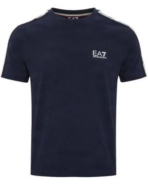 EA7 Italia Logo-Print T-Shirt - Blue