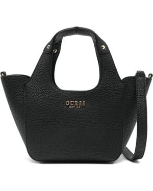 Guess Logo-plaque Satchel Bag - ブラック
