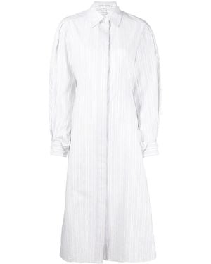Victoria Beckham Vertical-Stripe Shirt Dress - White