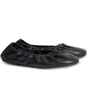 Alberta Ferretti Bow-Detail Ballet Flats - Black