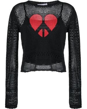 Moschino Crochet Heart Jumper - Black