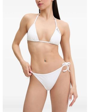 EA7 Logo-Print Triangle Bikini - Natural