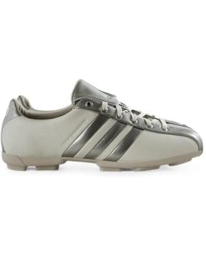 Y-3 Field Logo-Debossed Metallic-Effect Trainers - Grey