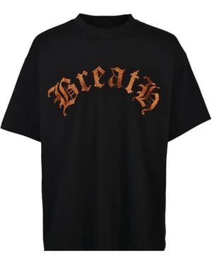 BREATH Rhinestone-Embellished Logo-Print T-Shirt - Black
