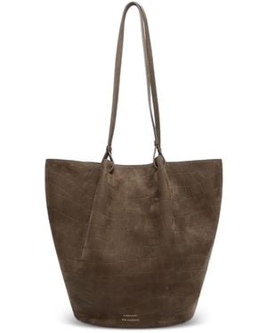 Loulou de Saison Rudy Crocodile-Effect Tote Bag - Brown