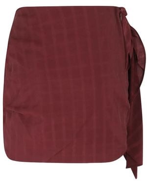 Isabelle Blanche Check Print Mini Skirt - Red