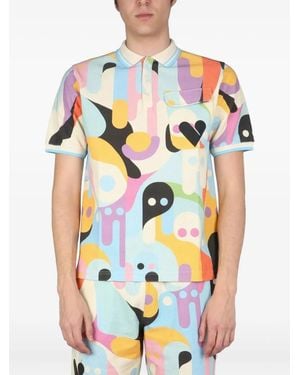 Pharmacy Industry Pocketed-Patterned Polo Shirt - Blue