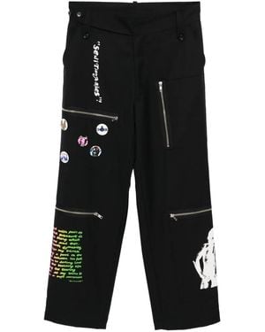 Kidill Gerade Hose Mit Grafischem Print - Schwarz