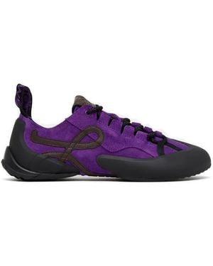 Loewe Grip Lace-Up Anagram Sneakers - Purple