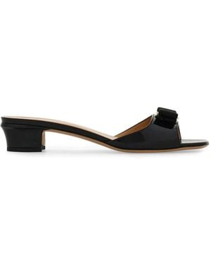 Ferragamo Vara Bow Slides - Black