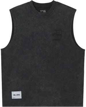 Izzue Acid-Wash Logo-Print T-Shirt - Black