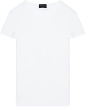 Giorgio Armani Links-Stitch Short-Sleeved Jumper - White