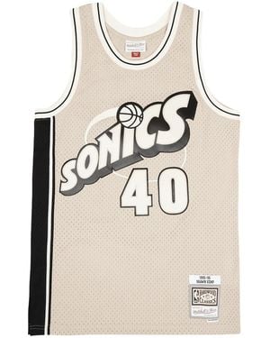 Mitchell & Ness Swingman Nba Supersonics 1995 Shawn Kemp Tank Top - Natural