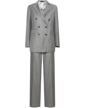 Franzese Collection Lady Diana Double-Breasted Suit - Gray