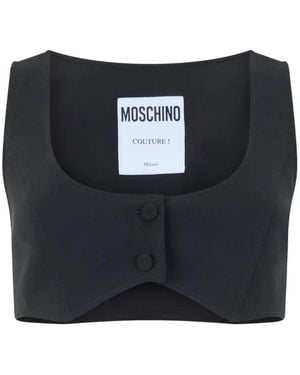 Moschino Geknöpftes Cropped-Top - Schwarz