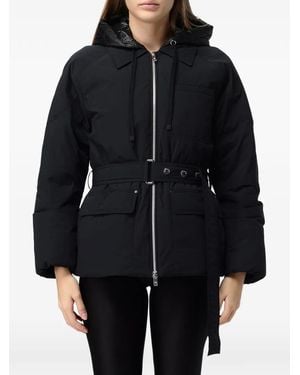 Moose Knuckles Veste Ceinturée À Capuche - Black
