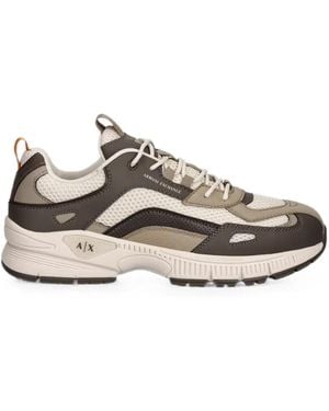 ARMANI EXCHANGE Paneled Mesh Sneakers - White