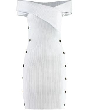 Philosophy Di Lorenzo Serafini Embellished-Buttons Mini Dress - White